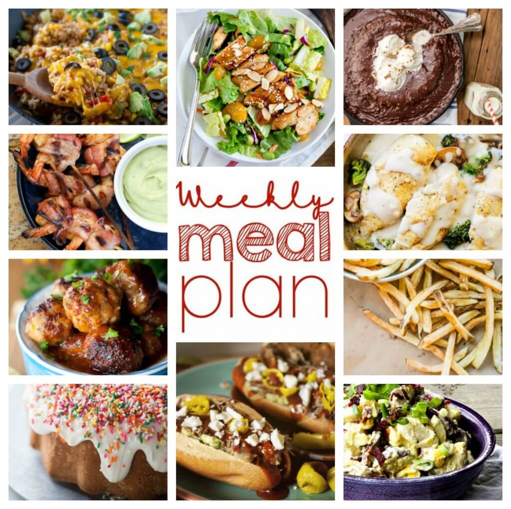 Weekly Meal Plan Week 42 - 10 great bloggers bringing you a full week of recipes including dinner, sides dishes, and desserts!