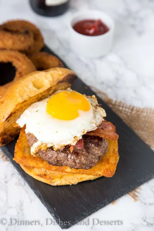 breakfast burger on a plate