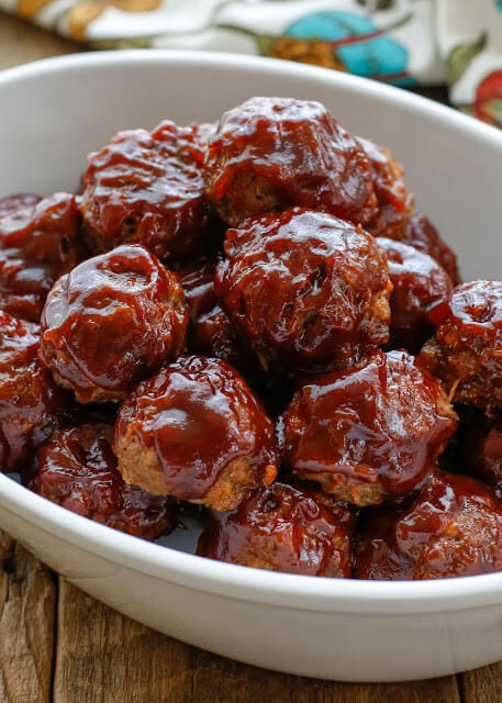 Sweet and Spicy Dirty Meatballs {Barefeet in the Kitchen}