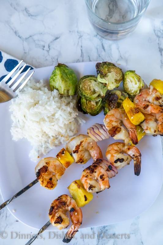 Shrimp and pineapple make a great combination on these Grilled Teriyaki Shrimp Kebabs. Such an easy recipe and great for summer grilling!