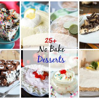 Over 25 No Bake Dessert Recipes to get you ready for summer. No need to heat up your kitchen to have dessert all summer long. Lots of great ideas to get you started.
