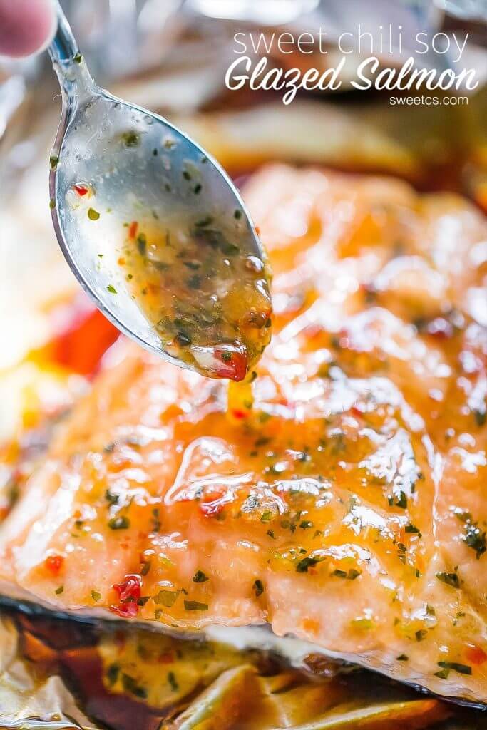 Sweet Chili Soy Baked Salmon {Sweet C's Designs}