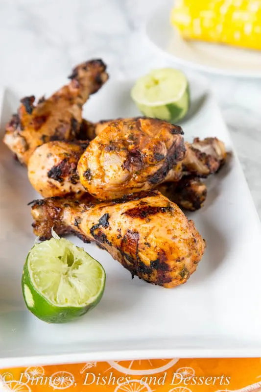 Chili Lime Grilled Chicken Drumsticks - add a ton of flavor to your chicken with this chili lime marinade. You can use on drumsticks, chicken breasts or just about anything for a quick and easy dinner.