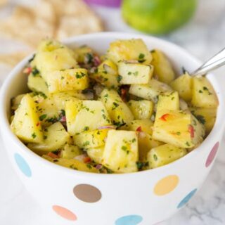 Grilled Pineapple Salsa - super fresh, sweet, a little spicy, and perfect for summer. Great over chicken, pork, fish, or just to snack on with chips!