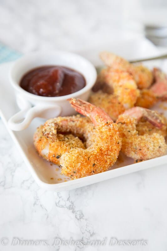 oven fried shrimp on a plate