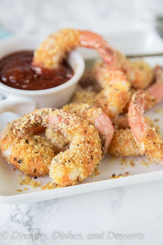 oven fried shrimp on a plate