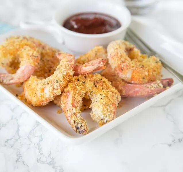 Oven Fried Shrimp - make super crispy shrimp that is baked, not fried, so it is actually good for you!