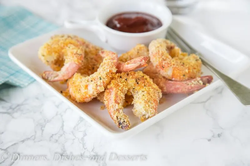 oven fried shrimp on a plate