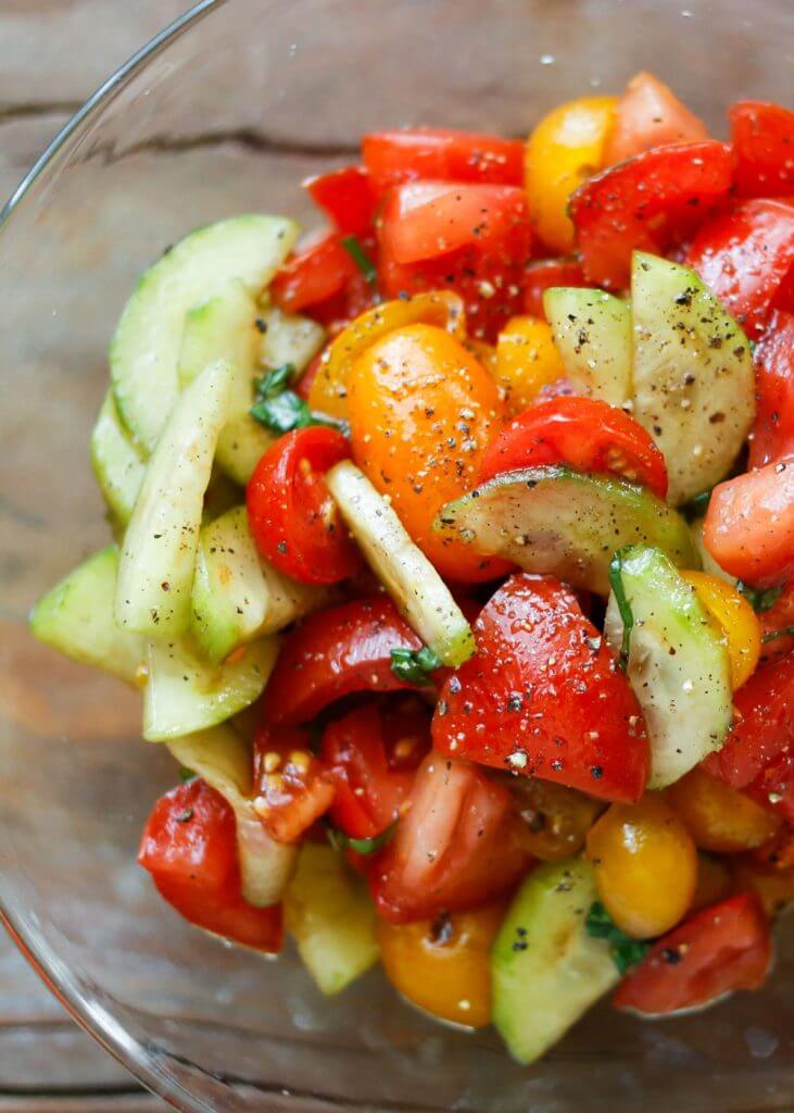 Cucumber Tomato Salad {Barefeet in the Kitchen}