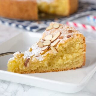 almond cake on a plate