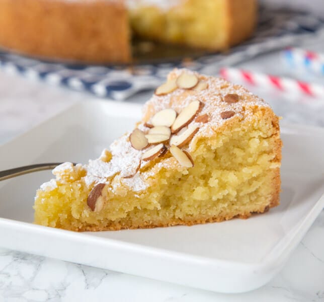 almond cake on a plate