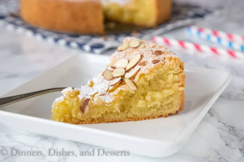 almond cake on a plate