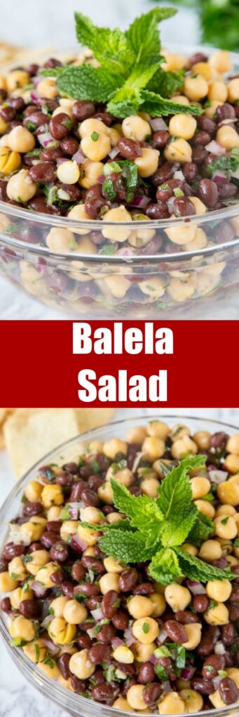 Balela Salad (Mediterranean Chickpea Salad) - a Mediterranean salad made with chickpeas, black beans, lots of fresh herbs and lemon juice.  Super healthy and great as a dip or side dish.