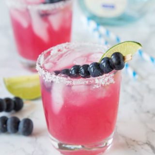 Blueberry Margaritas - fresh blueberries and mint make for a refreshing a delicious margarita. So easy to make, and such a great color!