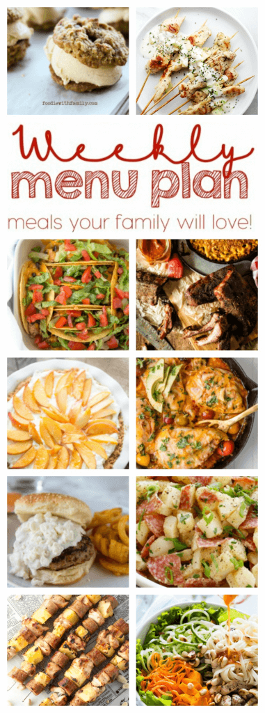 Weekly Meal Plan Week 56 – 10 great bloggers bringing you a full week of recipes including dinner, sides dishes, and desserts!
