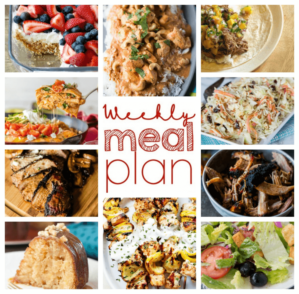 Weekly Meal Plan Week 54 – 10 great bloggers bringing you a full week of recipes including dinner, sides dishes, and desserts!