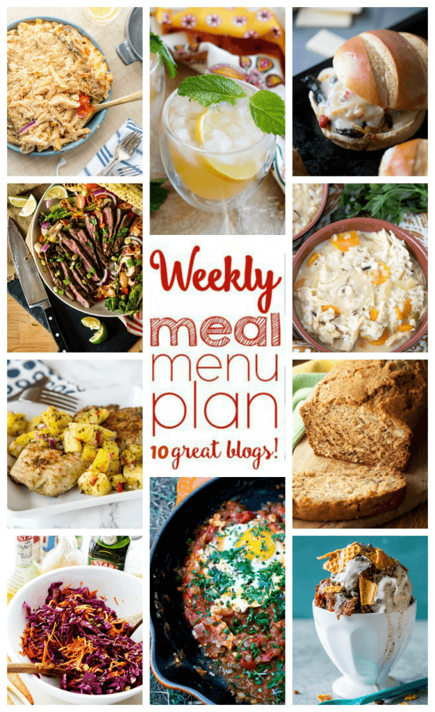 Weekly Meal Plan Week 60 – 10 great bloggers bringing you a full week of recipes including dinner, sides dishes, and desserts!