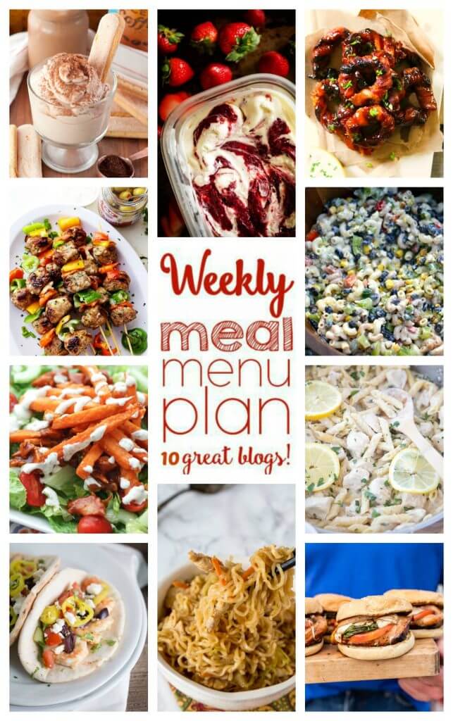 Weekly Meal Plan Week 57 – 10 great bloggers bringing you a full week of recipes including dinner, sides dishes, and desserts!