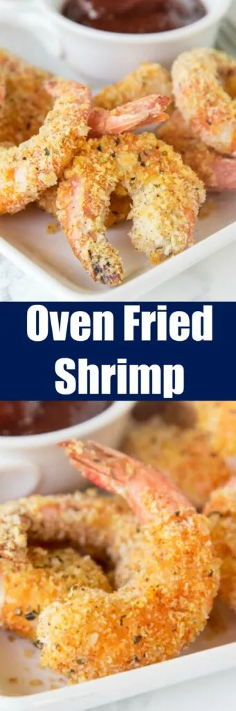 Oven Fried Shrimp - make super crispy shrimp that is baked, not fried, and actually good for you! Your family is goign to love this batter "fried" shrimp!