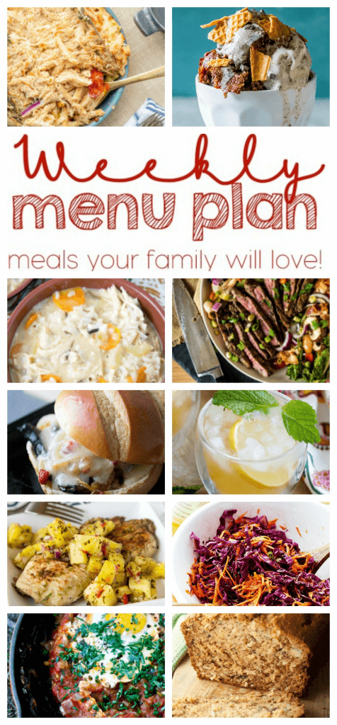 Weekly Meal Plan Week 60 – 10 great bloggers bringing you a full week of recipes including dinner, sides dishes, and desserts!