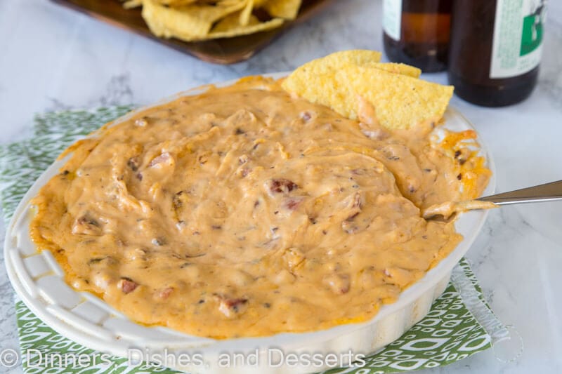 Cheddar brat cheese dip in a bowl