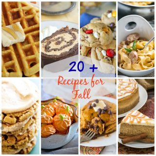 20 Fall Recipes - a round up of 20 recipes that are great for fall! Everything from breakfast to main dishes to desserts!