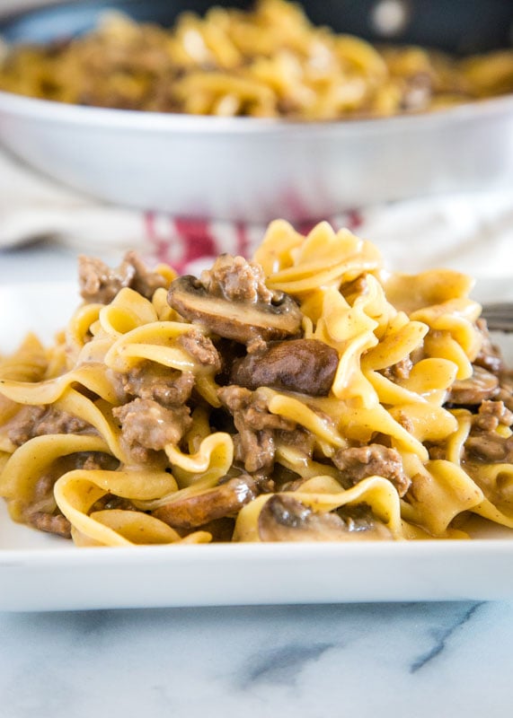 Easy Ground Beef Stroganoff Recipe {One Pan} - Dinners, Dishes & Desserts