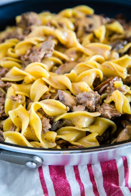 Creamy and delicious stroganoff made with ground beef