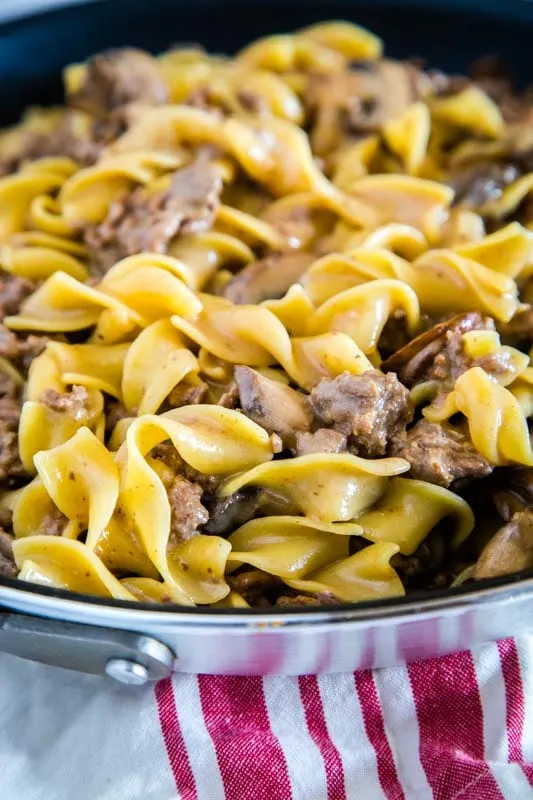 Creamy and delicious stroganoff made with ground beef