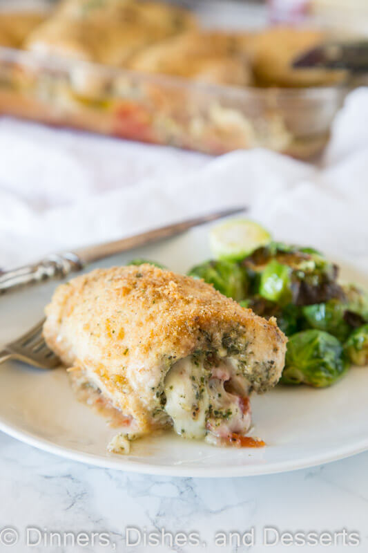 italian stuffed chicken on a plate