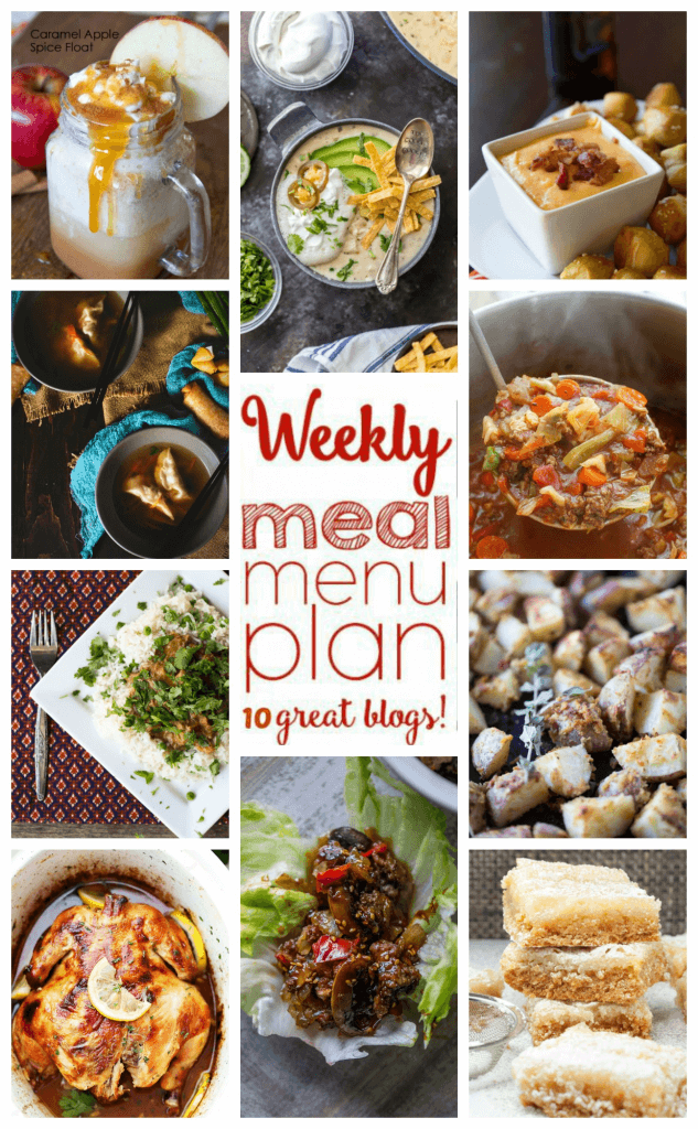 Weekly Meal Plan Week 67 – 10 great bloggers bringing you a full week of recipes including dinner, sides dishes, and desserts!