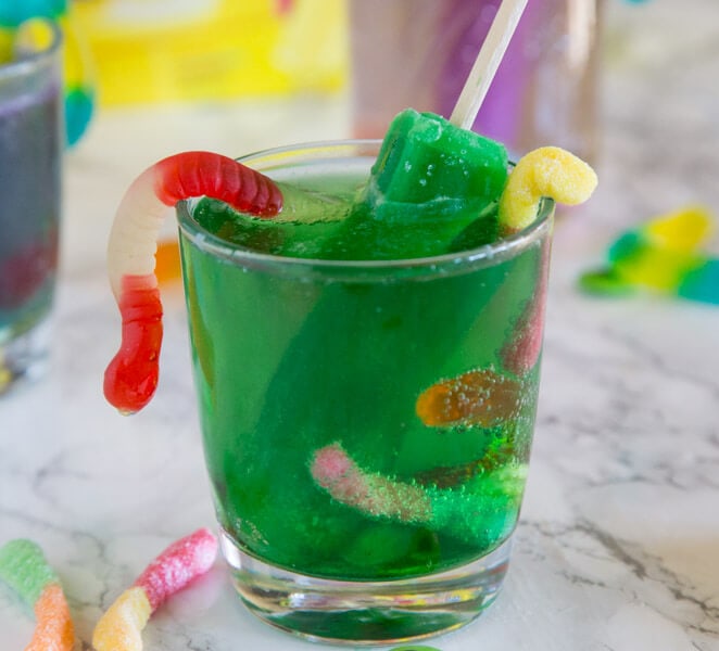 Monster Juice - a kid friendly drink just in time for Halloween. Use Popsicles to make it fun and festive!