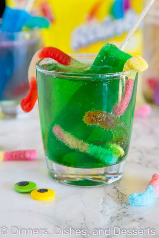 Monster Juice - a kid friendly drink just in time for Halloween. Use Popsicles to make it fun and festive!