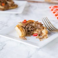 pumpkin dump cake on a plate
