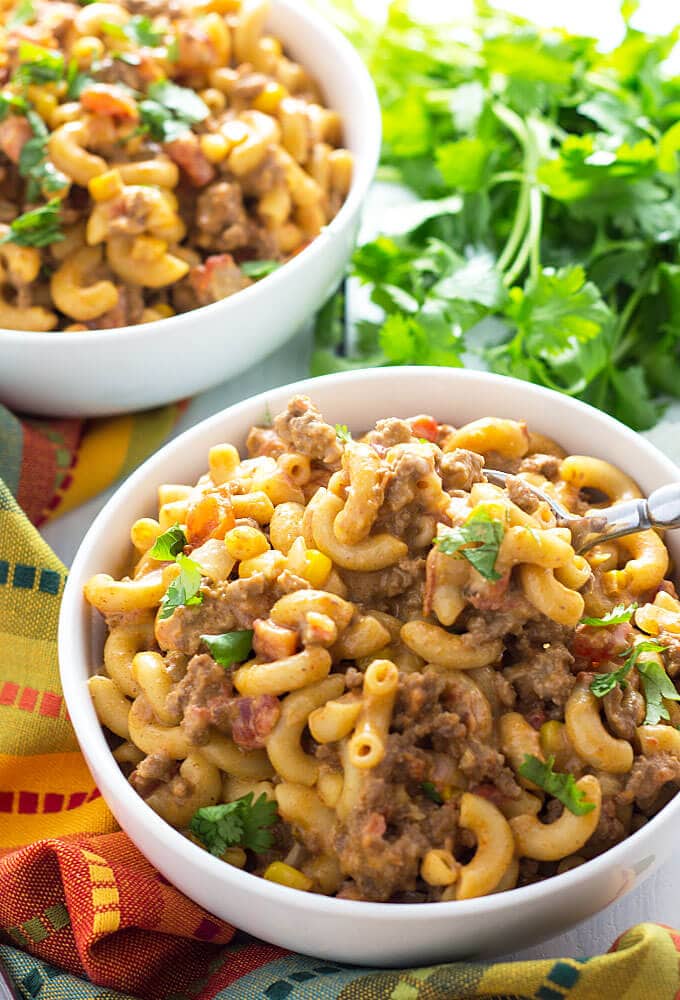 One Pot Cheesy Taco Pasta {The Blond Cook}