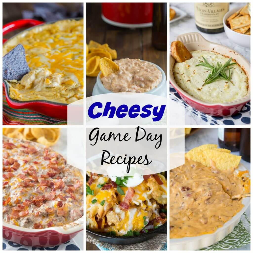 20 Cheesy Game Day Recipes - a round up of 20 game days recipes that are gooey, cheesy, and perfect for getting together with friends and watching the game.