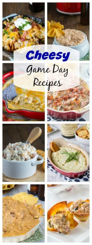 20 Cheesy Game Day Recipes - a round up of 20 game days recipes that are gooey, cheesy, and perfect for getting together with friends and watching the game.