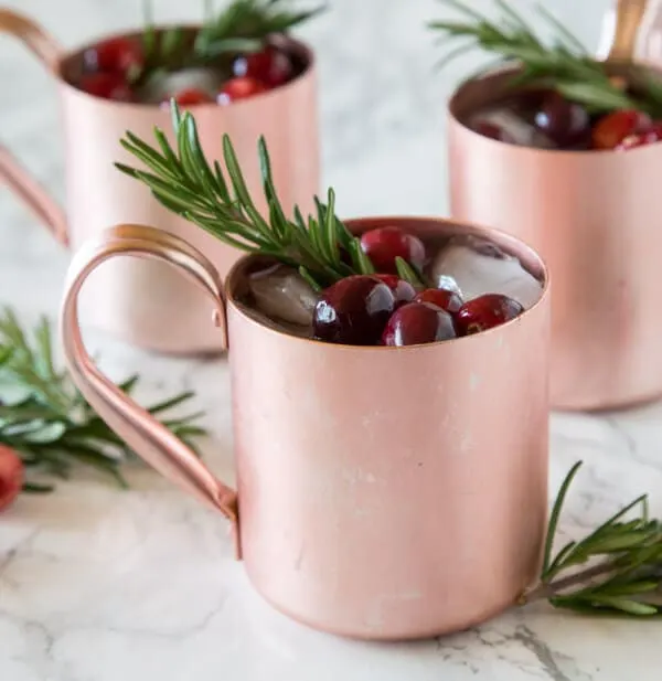 holioday moscow mules in cups