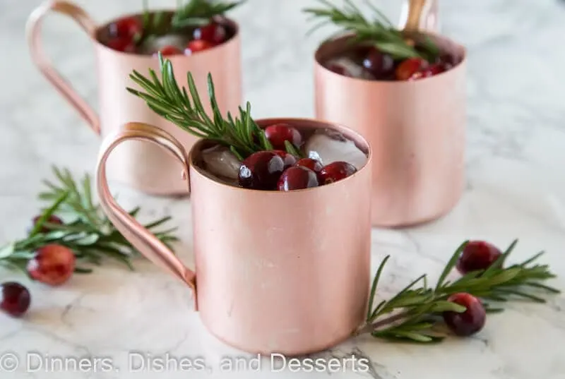 holioday moscow mules in cups