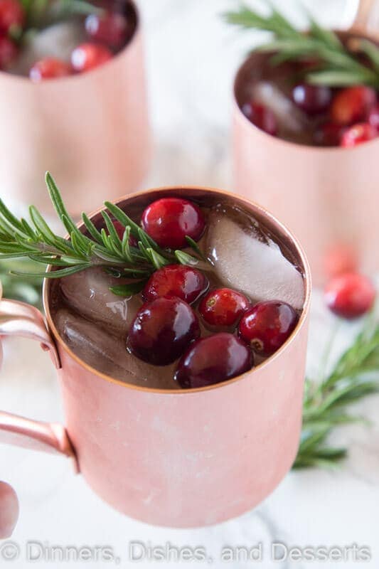 Holiday Moscow Mule - a festive Moscow Mule cocktail that is perfect for all of your holiday entertaining.