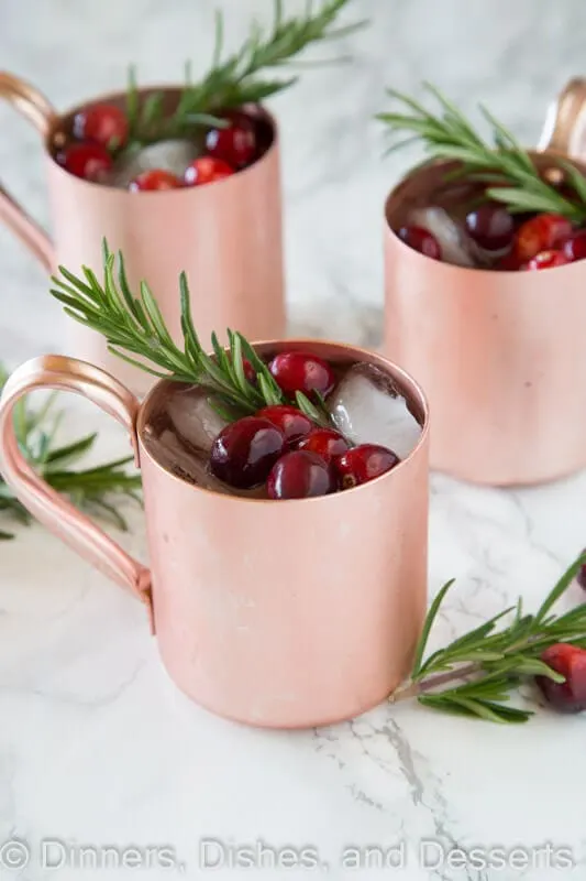 holioday moscow mules in cups