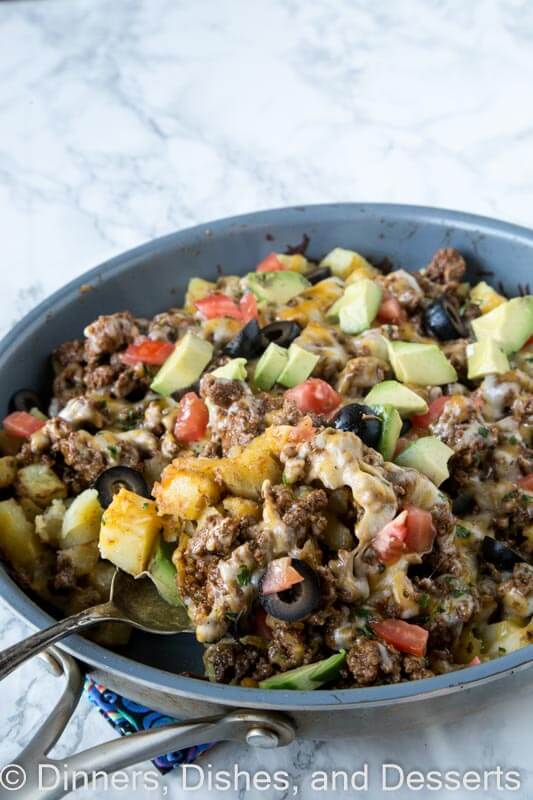 mexican skillet potatoes in a pan