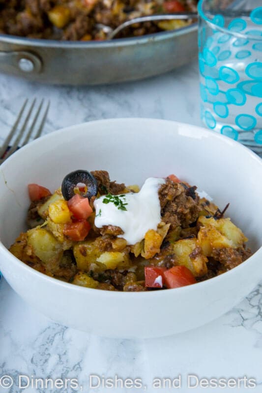 mexican skillet potatoes on a plate