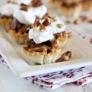 mini pecan pie bites on a plate