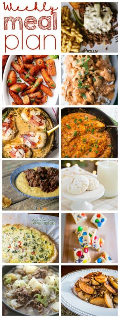 Weekly Meal Plan Week 73 – 11 great bloggers bringing you a full week of recipes including dinner, sides dishes, and desserts!