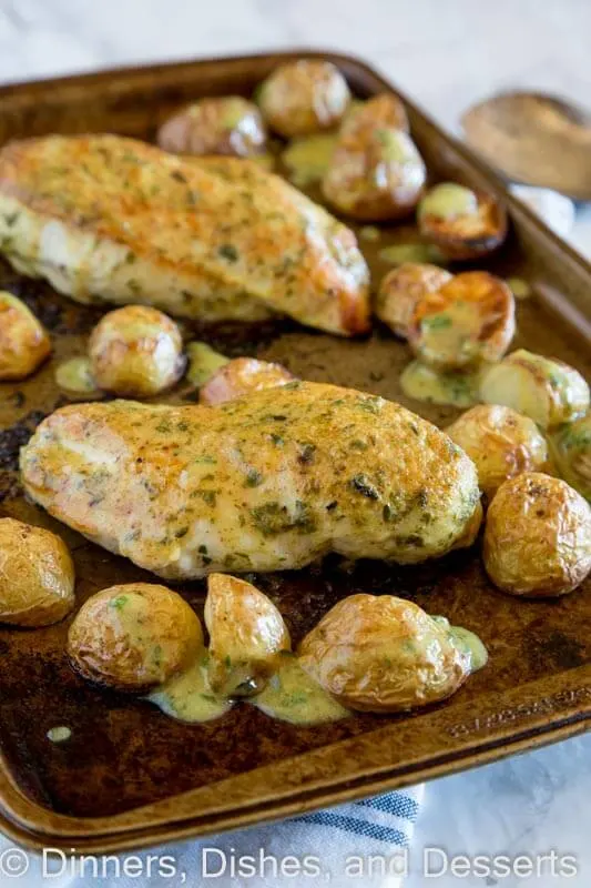 Sheet Pan Chicken with Roasted Potatoes - Dinners, Dishes, and Desserts