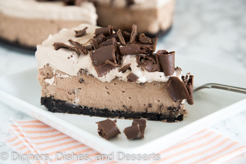 Baileys chocolate cheesecake on a plate