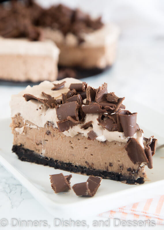 Baileys chocolate cheesecake on a plate