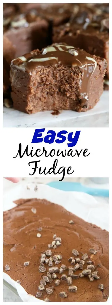 close up of easy microwave fudge on a plate