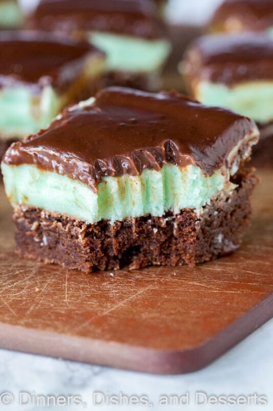 grasshopper brownie on a plate